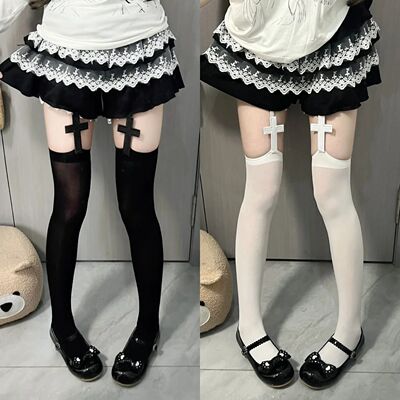 Stockings Women Gothic Suspender Lolita Thigh High Socks wit