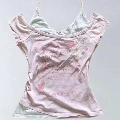 Subculture Woman Clothing Y2K Punk T-shirts American Vintage