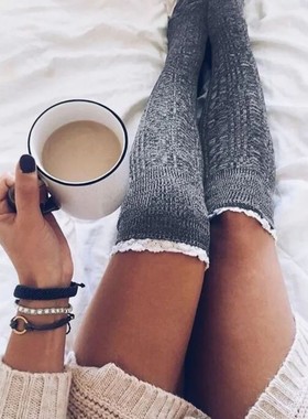 Winter Women Knee Socks Ladies Thigh High Stockings Girls Wa