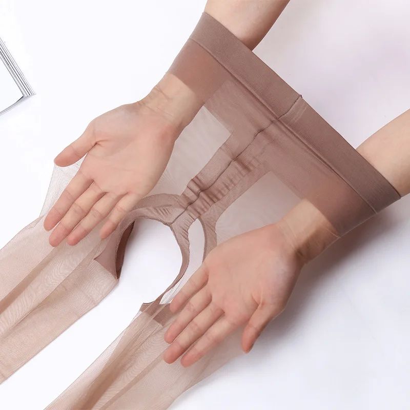 Upgraded 1D Sexy Women Tight Crotchless Transparent Pantyhos - 实物图