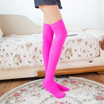 Sexy Soild Color Long Socks Women Over Knee Thigh High Over