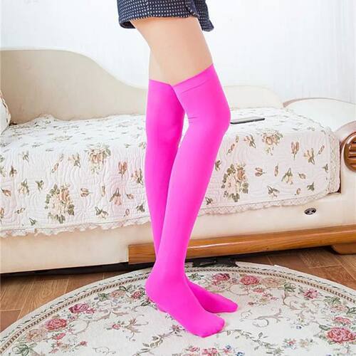 Sexy Soild Color Long Socks Women Over Knee Thigh High Over