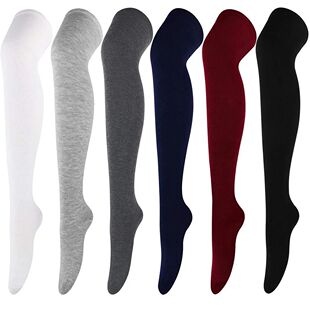 Women Solid Colors Stockings Long Over Knee High Socks Dance