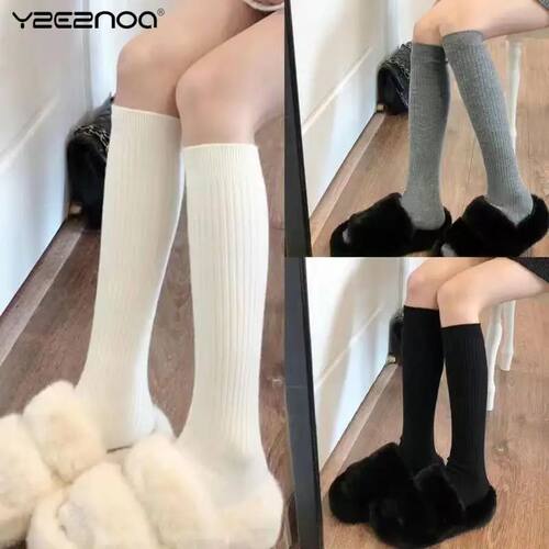 Spring Autumn Warm Thigh High Stockings Knitting Cotton Long