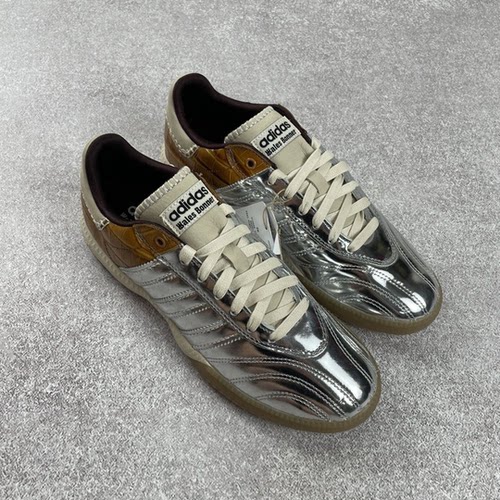 联名款Wales Bonner x Adidas MN Samba三叶草液态银棕板鞋IH5777