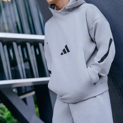 ADIDAS阿迪达男女ZNE针织高领长袖卫衣连帽宽松套头衫 JE3071