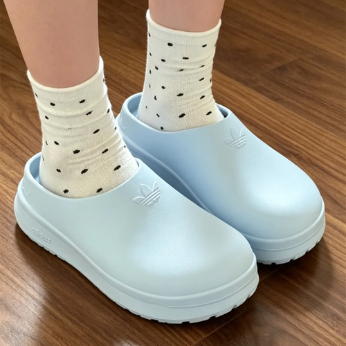 Adidas阿迪达斯Adifom男女蓝色厚底增高厨师包头运动凉拖鞋JR8820