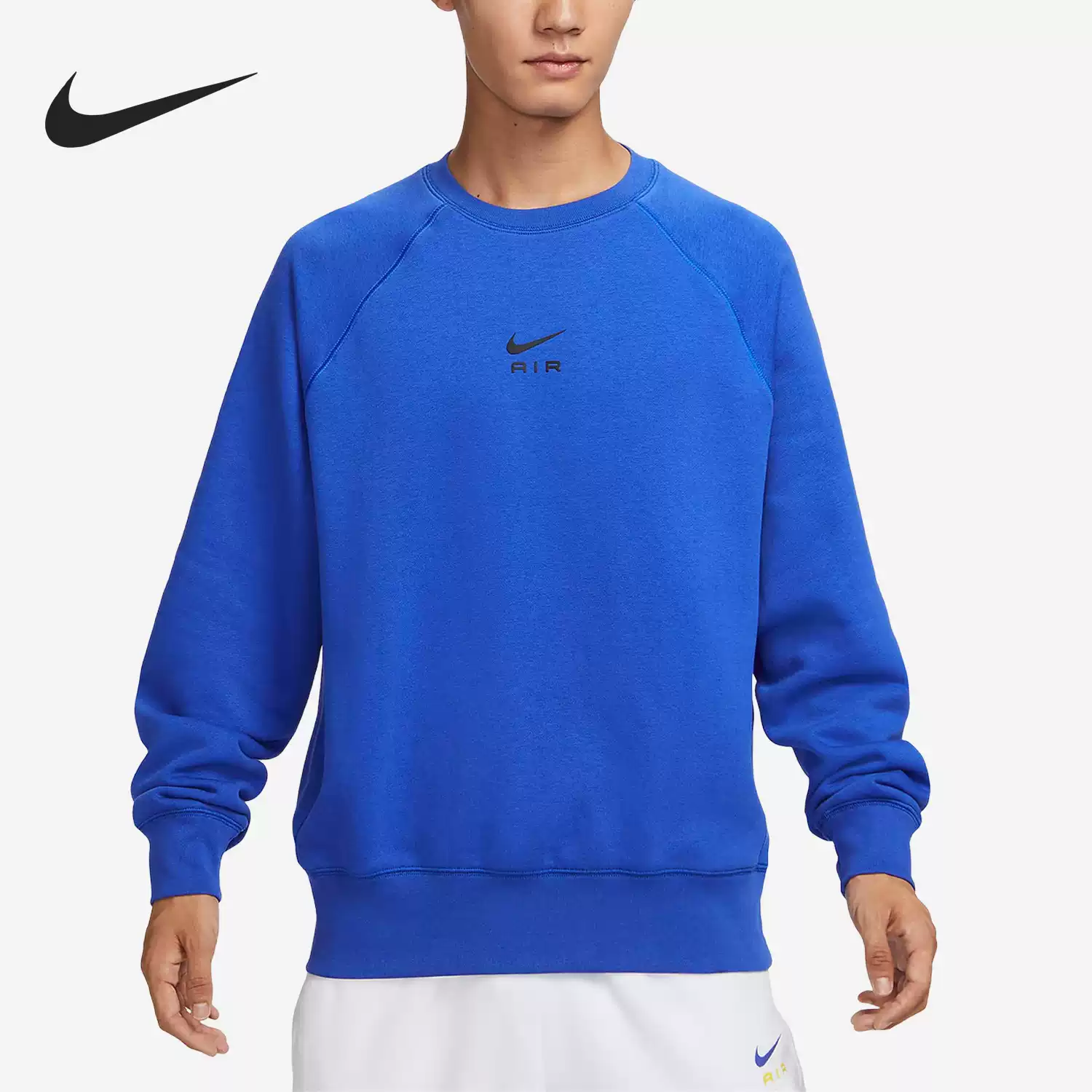 Nike耐克男子宽松运动休闲加绒秋冬保暖圆领卫衣套头衫FB7204-480