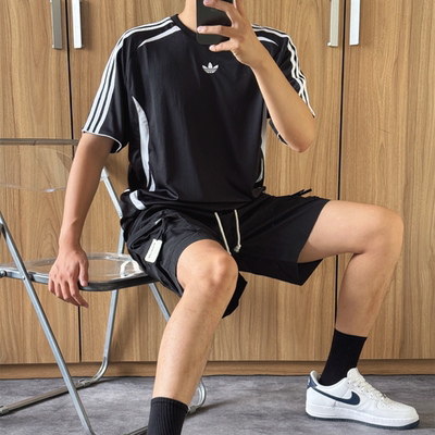 阿迪达斯三叶草男士半袖经典亲肤运动训练透气速干短袖T恤JC6229