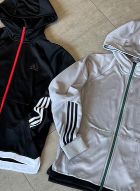 ADIDAS阿迪达斯男子单层薄绒篮球训练运动跑步外套JL7587 7586