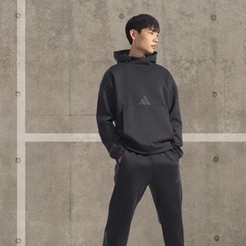 ADIDAS阿迪达男女ZNE针织高领长袖卫衣连帽宽松套头衫 JE7537
