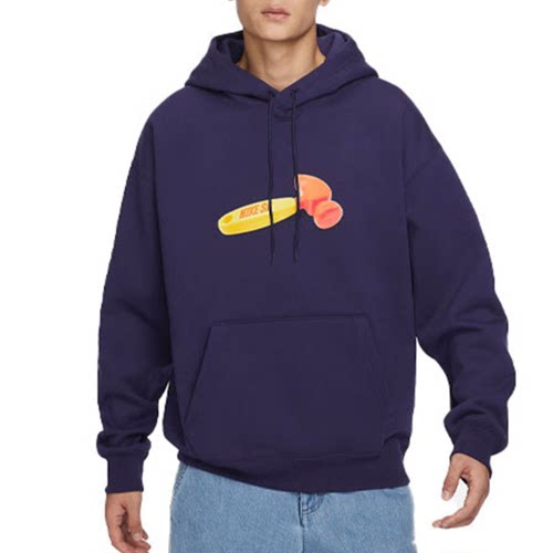 NIKE耐克男女卫衣锤子印花运动休闲连帽加绒保暖套头衫FQ2193-555