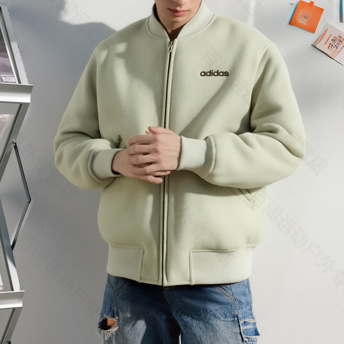 Adidas阿迪达斯男女百搭休闲运动上衣棒球服发防风棉服外套JL9565