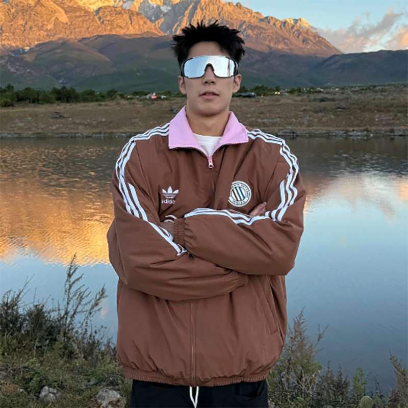 阿迪达斯三叶草棉服男女双面穿运动休闲夹克保暖外套棉衣 JL8353