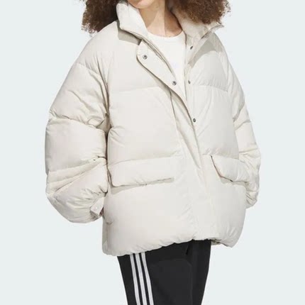 ADIDAS阿迪达斯经典羽绒服女子立领运动休闲保暖蓝色外套 IL8912