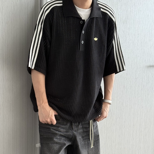 阿迪达斯三叶草男运动休闲镂空网眼POLO衫短袖T恤 KF0403 KE5815