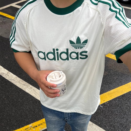 阿迪达斯三叶草男士短袖宽松套头圆领休闲运动透气半袖T恤 JD3407