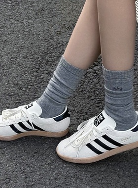 Adidas阿迪达斯男女同款STADT翻毛皮板鞋T头鞋德训鞋 JR6343 6342