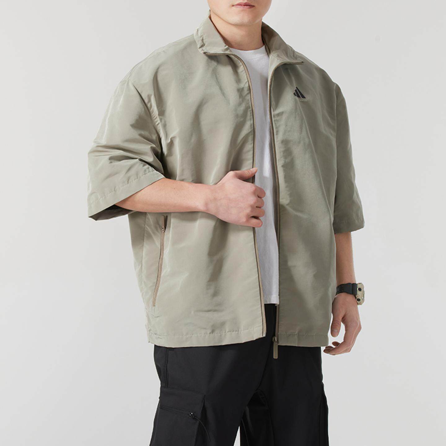 ADIDAS阿迪达斯男女短袖同款外套梭织速干透气休闲半袖夹克JC7837