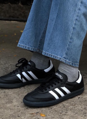 阿迪达斯Adidas Samba FUCKING AWESOME联名黑色休闲板鞋ID7339