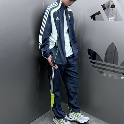 ADIDAS阿迪达斯男子皇马足球运动休闲夹克外套裤子 JF2575 JF2592