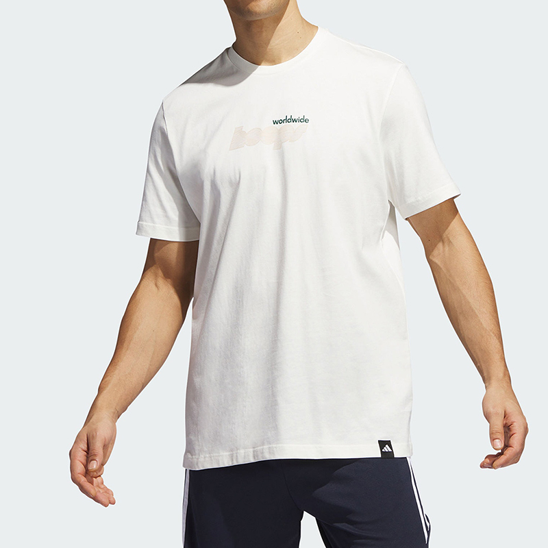 阿迪达斯正品男子篮球系列运动圆领宽松透气休闲短袖T恤IM4616