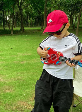 阿迪达斯儿童装小童24夏季新款三叶草经典运动短袖休闲T恤HK2912