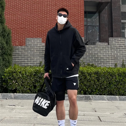 Adidas阿迪达斯新款运动休闲男子连帽跑步训练开衫外套 HA1416