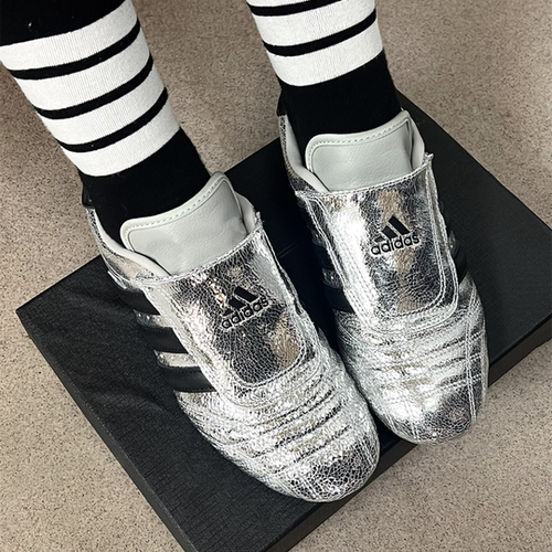 Adidas阿迪达斯TAEKWONDO 爆裂纹电镀银薄底一脚蹬跆拳道鞋JH9664