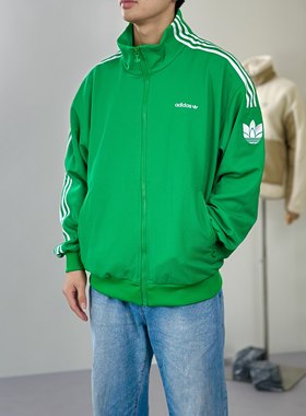 Adidas阿迪达斯正品三叶草男女经典复古休闲时尚夹克外套 JL8394