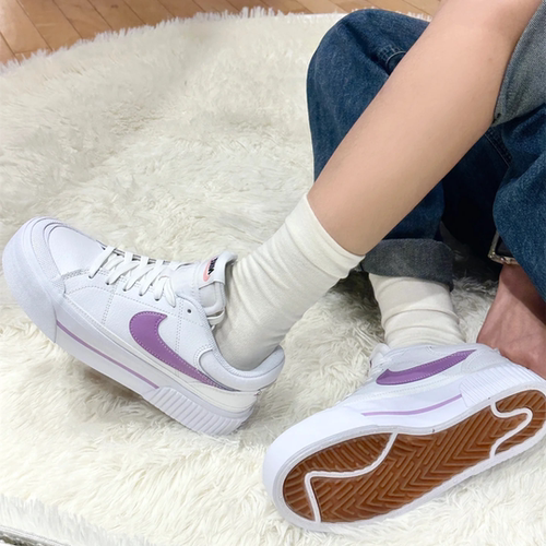 NIKE耐克女子休闲板鞋运动厚底增高低帮透气小白鞋 DM7590-103