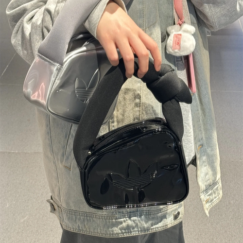 阿迪达斯三叶草手提包女新款蝴蝶结时尚运动休闲迷你小拎包JC6012