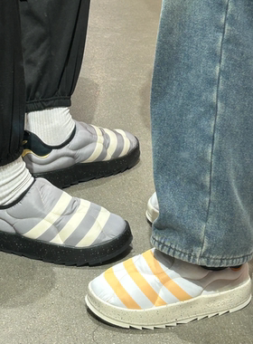 阿迪达斯三叶草男女棉鞋冬季一脚蹬保暖休闲面包鞋GY1593 IF4327