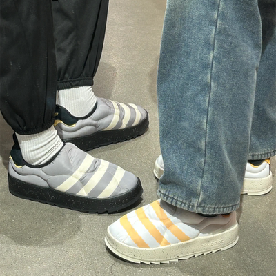 阿迪达斯三叶草男女棉鞋冬季一脚蹬保暖休闲面包鞋GY1593 IF4327