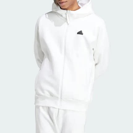 Adidas阿迪达斯男子ZNE白色百搭防风连帽休闲运动夹克外套IN5092