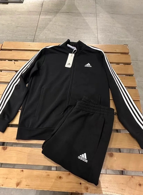 Adidas阿迪达斯春秋立领男女同款经典三条杠外套长裤 IC6766