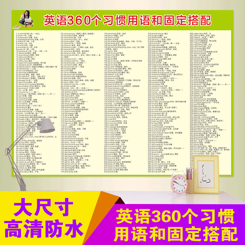 习惯固定搭配词组短语考试挂图