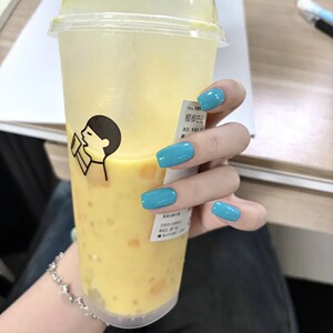 海盐蓝手工穿戴甲美甲显白高级欧美日系纯色光疗假指甲贴片成品