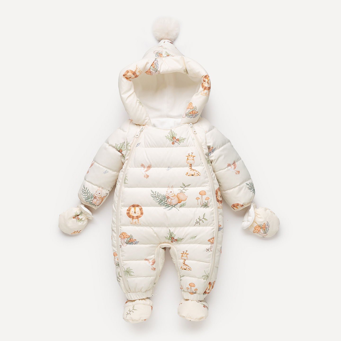 小月龄冬加厚白鸭绒羽绒服外出服