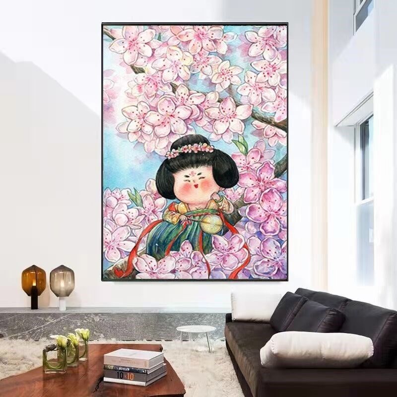 胖美人十字绣2024新款线绣客厅可爱女孩小幅卧室杨贵妃小件简单画