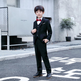 儿童秋冬马甲男童小西服中大童英伦伴郎西装花童钢琴礼服演出服套