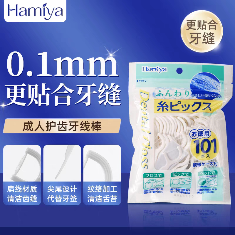 进口齿美屋成人扁线牙缝清洁