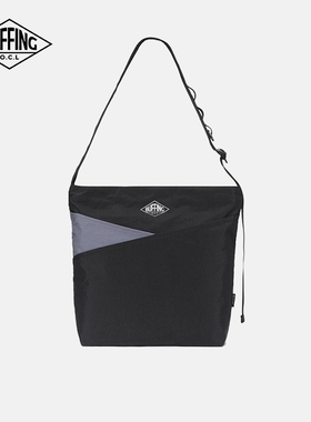 BUFFING 黑色拼接通勤挎包日系简约百搭斜挎包轻便个性单肩包骑行