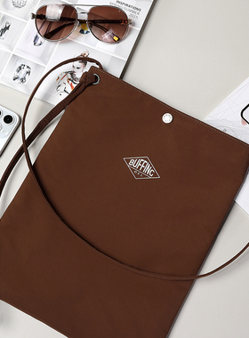 BUFFING「A4/iPad包」咖啡棕色复古单肩包11寸平板斜挎包极简风轻