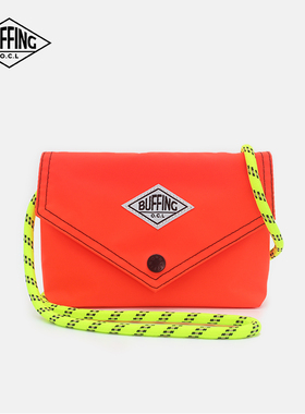 BUFFING「信封包」橙色斜挎包潮牌多巴胺手机小挎包撞色可爱男女