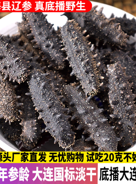 大连深海底播野生参孕妇淡干海参辽刺参干货500g特价礼盒7-8年参