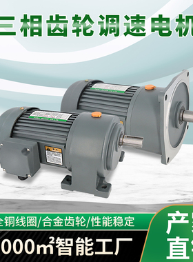 三相齿轮减速电机380v100-3700w卧式变频调速马达全铜立式带刹车