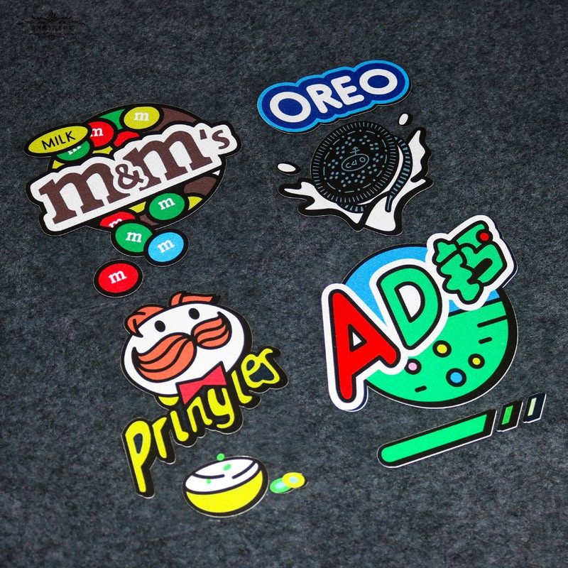 8090后童年怀旧奥利奥ad钙奶md汽车后窗玻璃贴纸电瓶车反光划痕贴