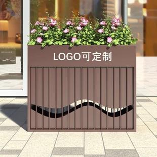 户外不锈钢花箱组合定制花坛市政花池室外隔断围栏铁艺种植箱花鉢
