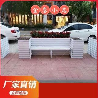 pvc塑木花箱户外防腐塑料树脂大花盆市政道路隔断围栏种植箱定制图片